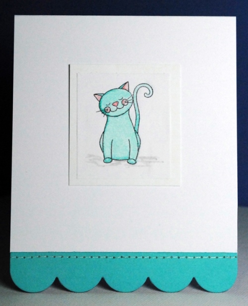 singapore copic markers, singapore handmade card, cat handmade card, blue cat card