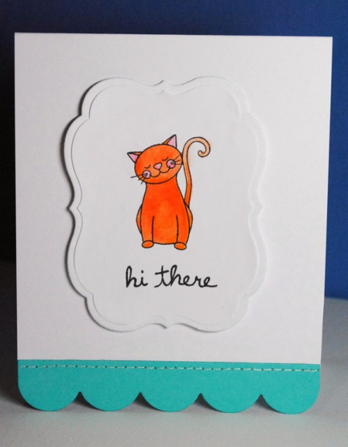 singapore copic markers, singapore handmade card, cat handmade card, ginger cat card